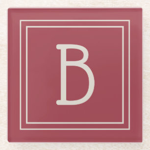 Stijlvolle moderne initiaal monogramletter eenvoud glazen onderzetter