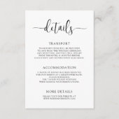 Stijlvolle moderne kalligrafie bruiloft details informatiekaartje (Voorkant)
