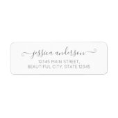 Stijlvolle moderne kalligrafie Chic Script Silver Etiket (Voorkant)