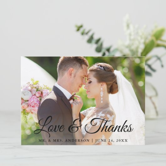 Stijlvolle moderne kalligrafie en Bedankt bruiloft (Staand voorkant)