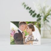 Stijlvolle moderne kalligrafie Liefde en Dank Trou Briefkaart (Staand voorkant)