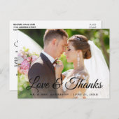 Stijlvolle moderne kalligrafie Liefde en Dank Trou Briefkaart (Voorkant / Achterkant)