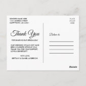 Stijlvolle moderne kalligrafie Liefde en Dank Trou Briefkaart (Achterkant)