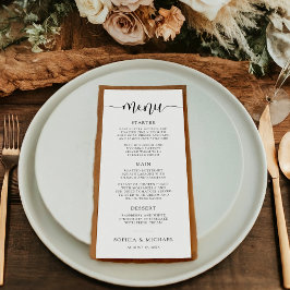 Stijlvolle moderne kalligrafie zwart wit bruiloft menu