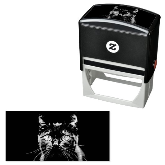 Stijlvolle moderne kat minnaar katachtige dier hui  zelfinktende stempel (In situ)