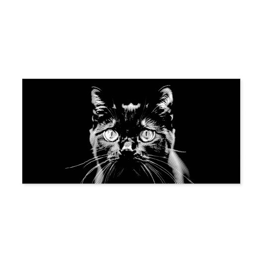 Stijlvolle moderne kat minnaar katachtige dier hui  zelfinktende stempel (Design)