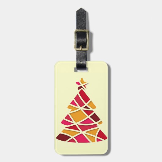 Stijlvolle moderne kerstboom bagagelabel (Voorkant verticaal)