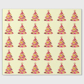 Stijlvolle moderne kerstboom cadeaupapier (Vlak)