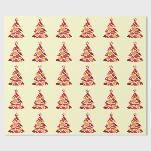 Stijlvolle moderne kerstboom cadeaupapier (Vlak)