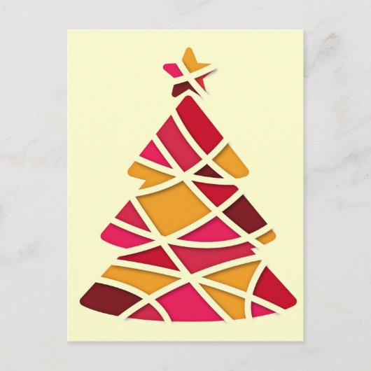 Stijlvolle moderne kerstboom feestdagenkaart (Voorkant)