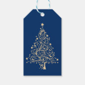 Stijlvolle moderne kerstboom in zilver-Gold Cadeaulabel (Voorkant)