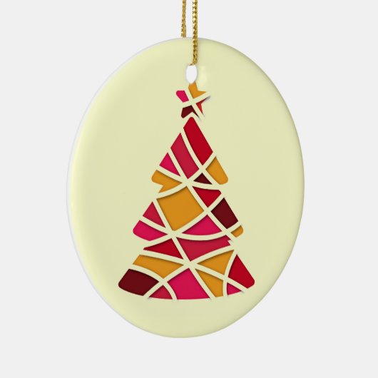 Stijlvolle moderne kerstboom keramisch ornament (Rechts)