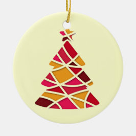 Stijlvolle moderne kerstboom keramisch ornament