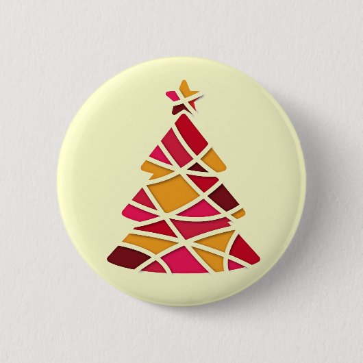 Stijlvolle moderne kerstboom ronde button 5,7 cm (Voorkant)