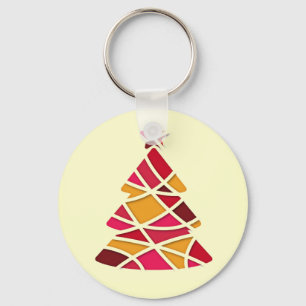Stijlvolle moderne kerstboom sleutelhanger