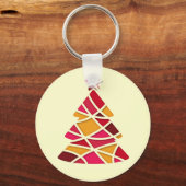 Stijlvolle moderne kerstboom sleutelhanger (Voorkant)