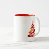 Stijlvolle moderne kerstboom tweekleurige koffiemok (Voorkant rechts)
