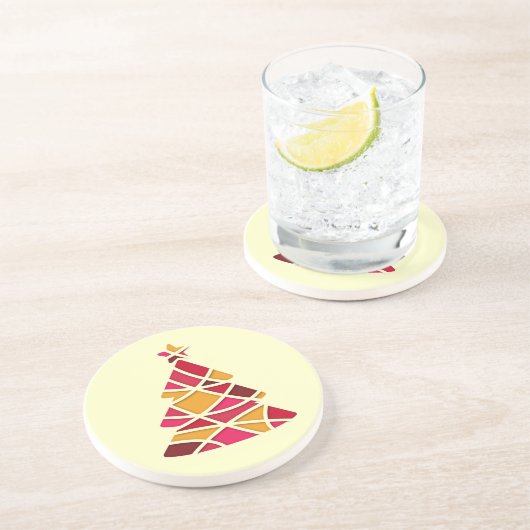 Stijlvolle moderne kerstboom zandsteen onderzetter (Zijkant)