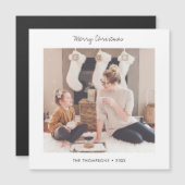 Stijlvolle, moderne kerstfotokaart Magnet (Voorkant / Achterkant)