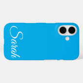 Stijlvolle moderne klassieke aangepaste naam Blauw Case-Mate iPhone Case (Achterkant (horizontaal))