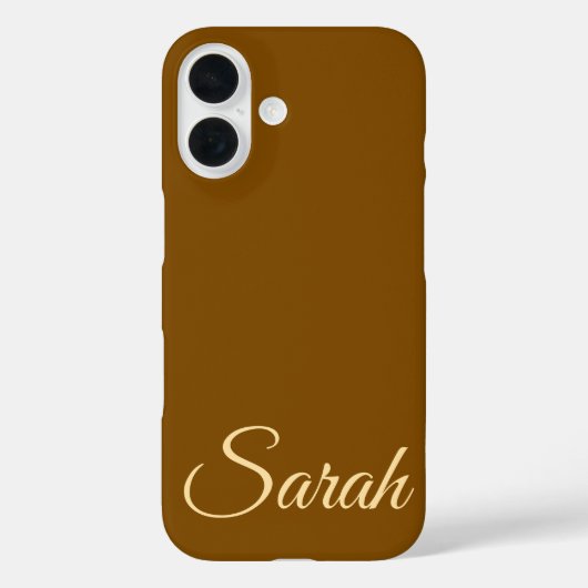 Stijlvolle moderne klassieke aangepaste naam bruin Case-Mate iPhone case (Achterkant)