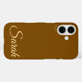 Stijlvolle moderne klassieke aangepaste naam bruin Case-Mate iPhone case (Achterkant (horizontaal))