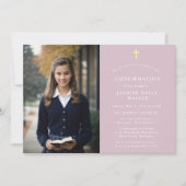 Stijlvolle moderne klassieke foto Roze bevestiging Kaart (Voorkant)