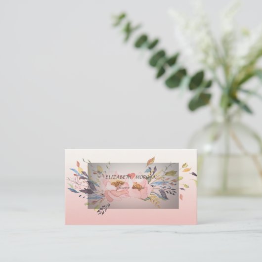 Stijlvolle moderne klassy Waterverf Floral Visitekaartje (Staand voorkant)