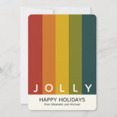 Stijlvolle moderne kleur strepen Kerstmis foto Feestdagenkaart (Voorkant)