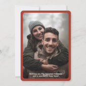 Stijlvolle moderne kleur strepen Kerstmis foto Feestdagenkaart (Achterkant)