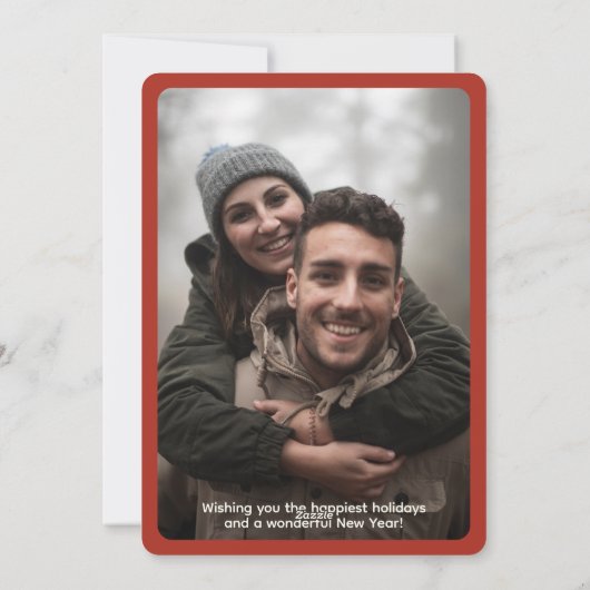 Stijlvolle moderne kleur strepen Kerstmis foto Feestdagenkaart (Achterkant)