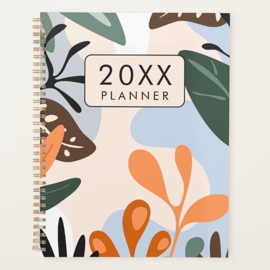 Stijlvolle moderne kleurrijke bloemenkoel planner (Voorkant)