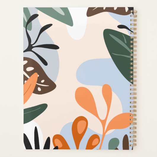 Stijlvolle moderne kleurrijke bloemenkoel planner (Achterkant)