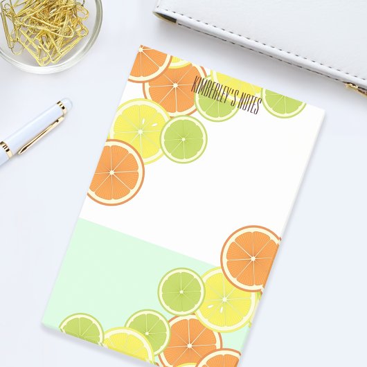 Stijlvolle moderne kleurrijke citrusvruchtschijven post-it® notes