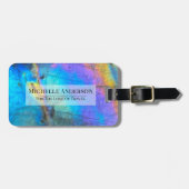 Stijlvolle moderne kleurrijke marmer elegant bagagelabel (Voorkant horizontaal)