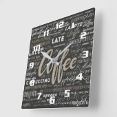 Stijlvolle moderne koffietijd mooie keuken vierkante klok (Hoek)