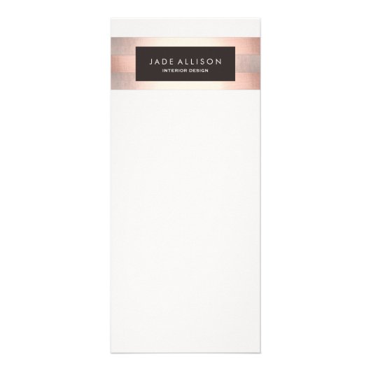 Stijlvolle moderne koper gestreepte bruine plaque reclamekaart (Voorkant)