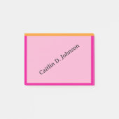 Stijlvolle moderne koraal sage rand gepersonalisee post-it® notes (Voorkant)