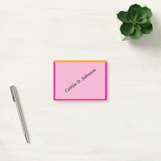 Stijlvolle moderne koraal sage rand gepersonalisee post-it® notes (Kantoor)