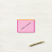 Stijlvolle moderne koraal sage rand gepersonalisee post-it® notes (Op bureau)