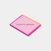 Stijlvolle moderne koraal sage rand gepersonalisee post-it® notes (Schuin)