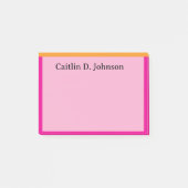 Stijlvolle moderne koraal sage rand gepersonalisee post-it® notes (Voorkant)