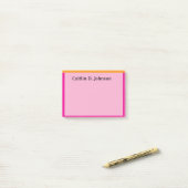 Stijlvolle moderne koraal sage rand gepersonalisee post-it® notes (Op bureau)