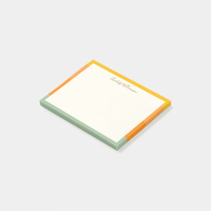 Stijlvolle moderne koraal salie rand gepersonalise post-it® notes