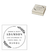 Stijlvolle moderne krans nieuw weds retouradres rubberstempel (Gestempeld)