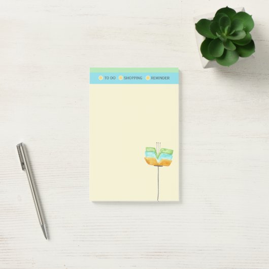 Stijlvolle, moderne lijst met winkelen post-it® notes (Kantoor)