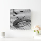 Stijlvolle moderne lippenkunst vierkante klok (Huis)