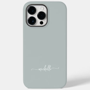 Stijlvolle moderne meisjesachtige saliegroene naam iPhone 14 pro max hoesje
