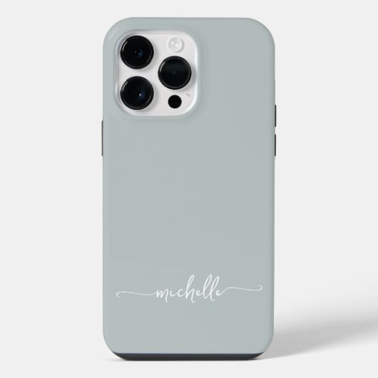 Stijlvolle moderne meisjesachtige saliegroene naam iPhone hoesje (Achterkant)