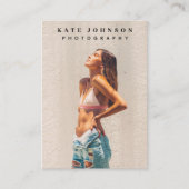 Stijlvolle moderne minimale foto QR-code sociale m Visitekaartje (Voorkant)